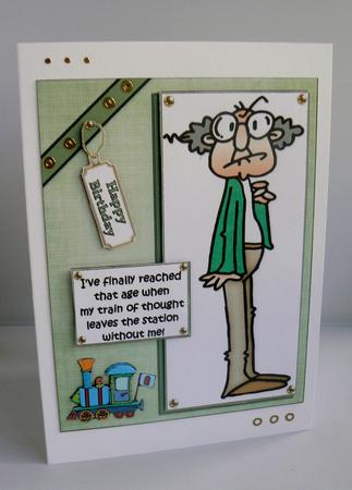 Gus and His Train of Thought Quick Card by Audrey Wilson