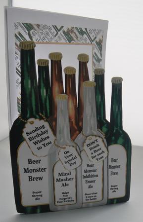 Beer Monster - Birthday Beer Large Shaped Card Kit by Audrey Wilson