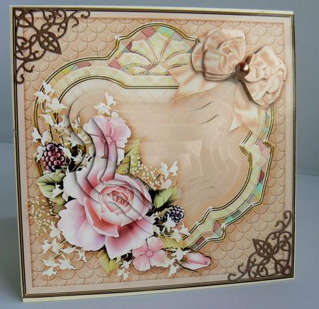 Pink Roses 6in x 6in Panel Pyramage by Audrey Wilson