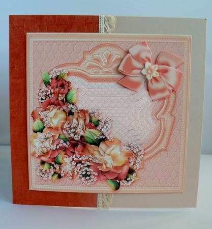Autumn Roses 6in x 6in Panel Pyramage by Audrey Wilson