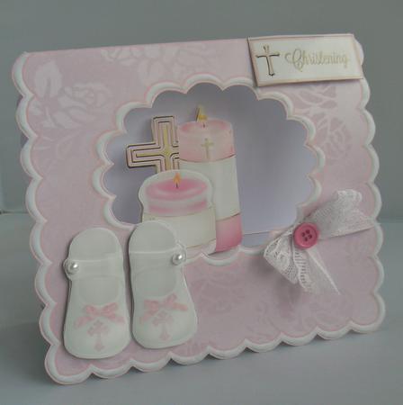 Girls Christening or Baptism Scalloped Tent Card Kit by Audrey Wilson