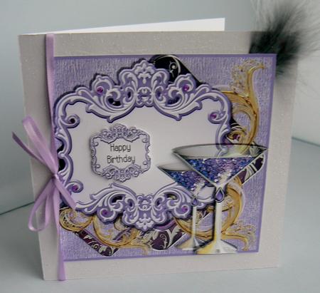 Large Fancy Panel - Cocktail Night - Deep Purple by Audrey Wilson