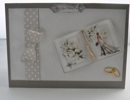Beautiful Wedding Book Topper with Paper Bow by Audrey Wilson