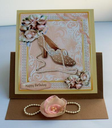 Beautiful Vintage Shoe and Pearls by Audrey Wilson