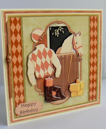 Horse Racing 8x8 Mini Kit with Decoupage by Audrey Wilson