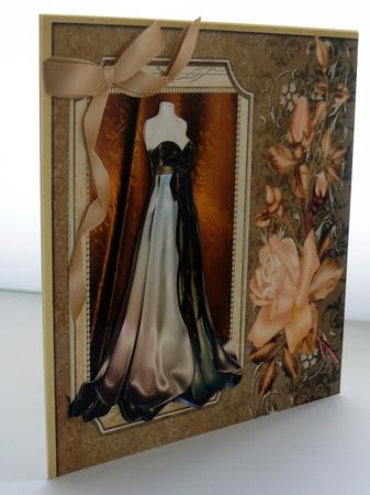Beautiful Dress and Golden Roses  by Audrey Wilson
