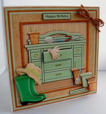 Potting Shed Male Birthday 8x8 Mini Kit & Decoupage by Audrey Wilson