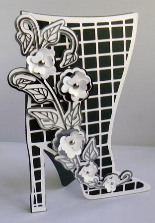 Fancy Boot With Flowers And Butterflies  by Audrey Wilson