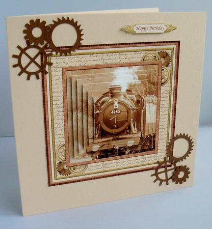 Sepia Steam Train 8x8 Mini Kit & Pyramage by Audrey Wilson