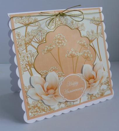 Borange Magnolia Happy Anniversary 7in Time Flower Topper by Audrey Wilson