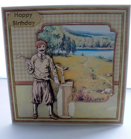 Vintage Golf 8x8 Mini Kit & Decoupage by Audrey Wilson