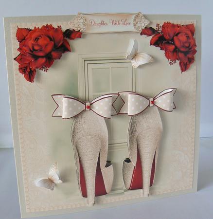 The Ivory and Red Soled Paper Bow Shoes by Audrey Wilson