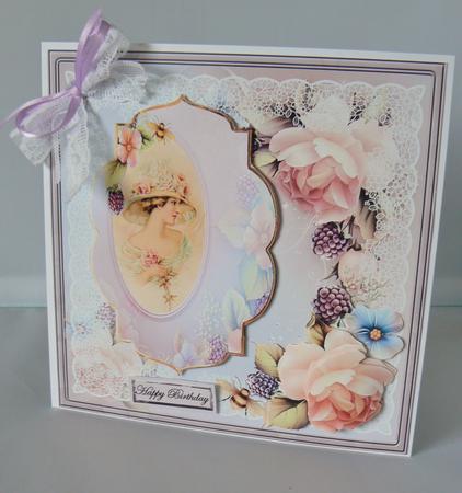 Vintage Lady and Rose 8x8 Card Mini Kit by Audrey Wilson