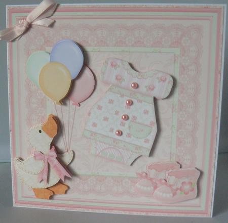 New Baby Girl Romper Dress 8x8 Mini Kit & Decoupage by Audrey Wilson