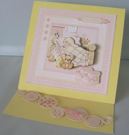 Baby Girl Cute as a Button 8x8 Mini Kit & Decoupage by Audrey Wilson