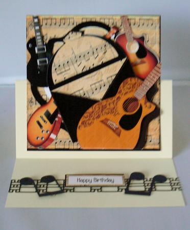 Open Envelope Card Front Mini Kit - Music Guitars by Audrey Wilson