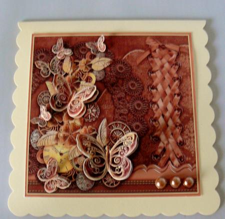 Copper Girly Steampunk 8in x 8in Decoupage by Audrey Wilson