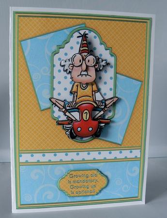 Growing Old Card Front & Decoupage by Audrey Wilson