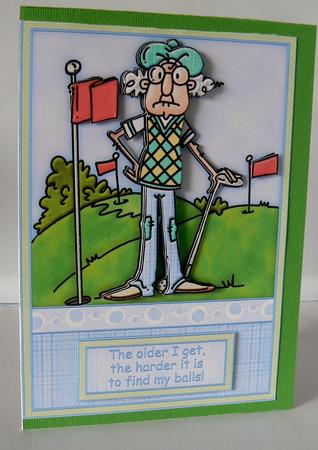 Lost Golf Balls Card Front & Decoupage by Audrey Wilson
