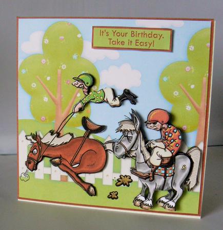 Day at the Races Horse Racing Decoupage by Audrey Wilson