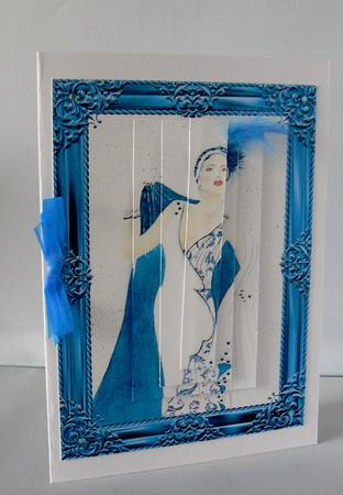 Flapper Lady in Blue Frame by Audrey Wilson
