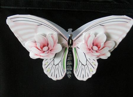 Magnolia Blossoms Shaped Card Butterfly by Audrey Wilson