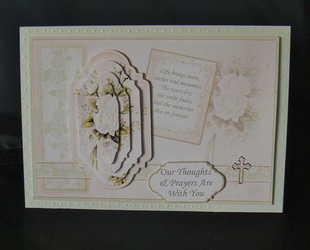 Sympathy Vintage Cross & Roses Quick Card by Audrey Wilson