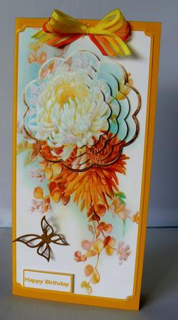 Dahlia Flowers Dl Card and Petal Stacker by Audrey Wilson