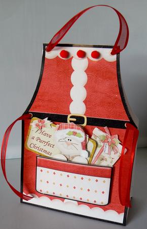 Christmas Santa Apron & Cat Tent Card Mini Kit by Audrey Wilson
