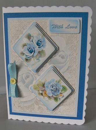 Pretty Blues Double Diamond Card Mini Kit by Audrey Wilson