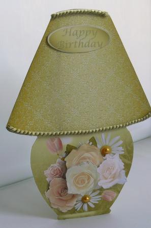 Table Lamp Card Mini Kit - Roses and Daisies by Audrey Wilson
