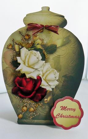 Pretty Pots Card Mini Kit - Christmas Roses by Audrey Wilson