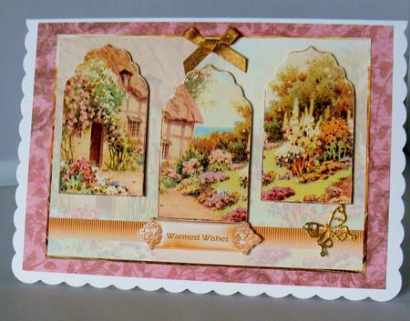 Country Cottage Garden Arch Panel Card by Audrey Wilson