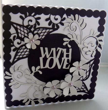 Large Square Panel Topper With Flowers And Leaves by Audrey Wilson