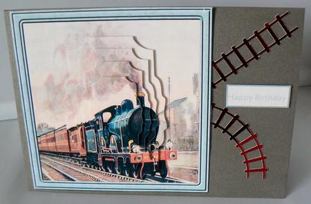 Vintage Train Card with Stackers by Audrey Wilson