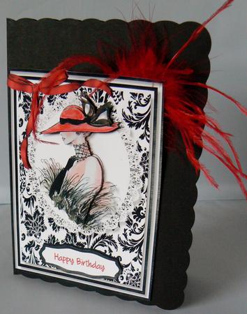 Elegant Lady in a Red Hat  by Audrey Wilson