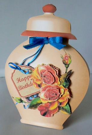 Porcelain Pot Card Mini Kit - Garden Roses by Audrey Wilson