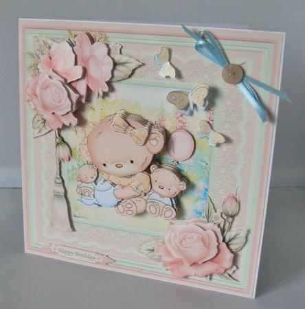 Teddies Tea Party 8x8 Mini Kit & Decoupage by Audrey Wilson
