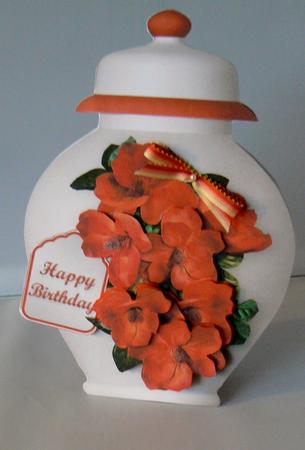 Porcelain Pots Card Mini Kit - Red Magnolias by Audrey Wilson
