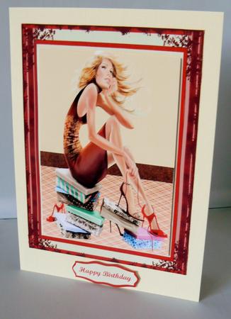 Fashionista Lady Pondering What Pair Shall I Have  by Audrey Wilson
