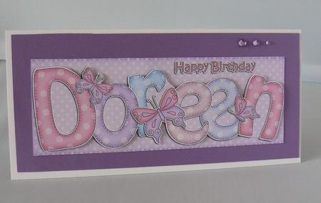 Large Dl Birthday Doreen Quick Card N 3D Decoupage by Audrey Wilson