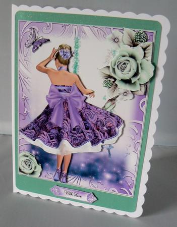 Purple Rose Dress A5 Size by Audrey Wilson