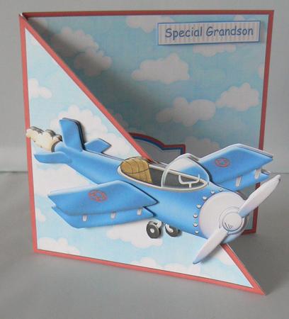 Aeroplane Diagonal Over the Edge Card Kit by Audrey Wilson