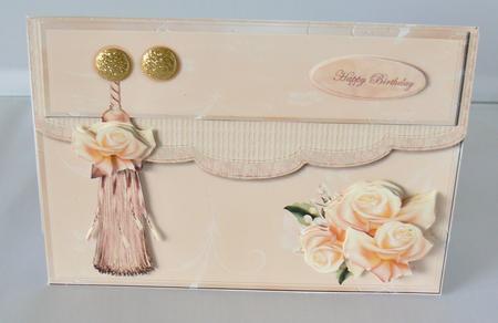 Mini Kit Clutch Card Peach Roses by Audrey Wilson