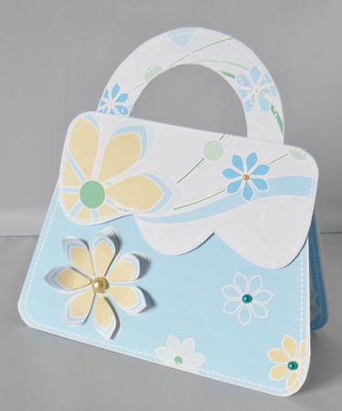 Blue Retro Handbag Card Mini Kit by Audrey Wilson
