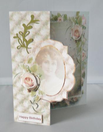 Vintage Lady No Hole Fold Back Card by Audrey Wilson