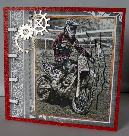 Dirt Track Rider Card with Shaped Stackers by Audrey Wilson