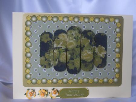 Cream Rose & Lily Bouquet Panel Card by Audrey Wilson