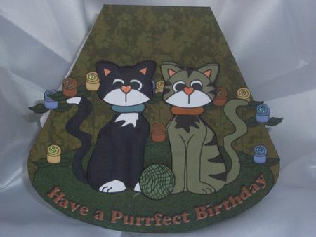 Cats Purrfect Birthday Wobble Card by Audrey Wilson