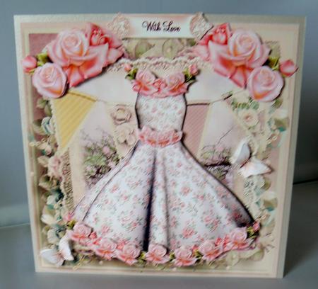 Step Back in Time Floral Dress Card Front Kit by Audrey Wilson